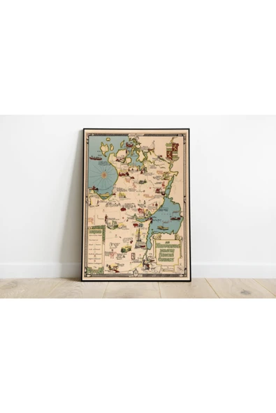 Pegziz Kanada Simcoe Şehir Planı Haritası Sanatsal Duvar Dekorasyon Poster 60x90cm. ürün görseli 1