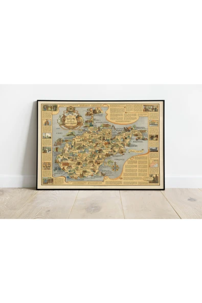 Pegziz Batı Virginia 1938 Haritası Sanatsal Duvar Dekorasyon Poster 60x90cm. ürün görseli 1