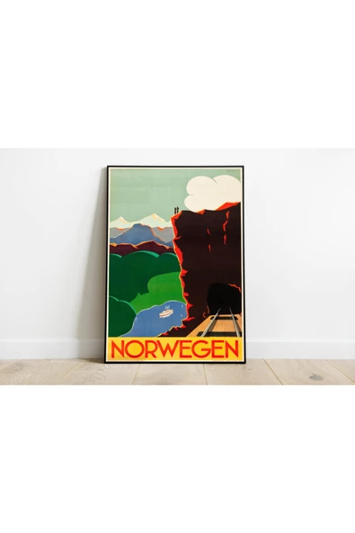 Pegziz Norveç Vintage Sanatsal Poster 40x50cm. ürün görseli 1