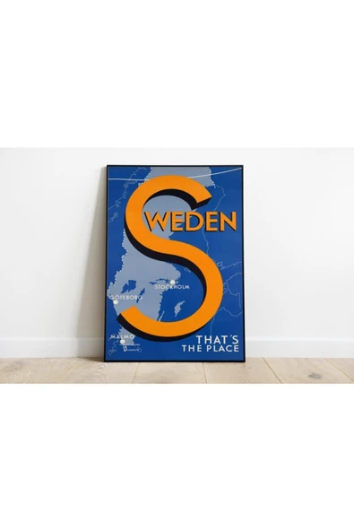 Pegziz Isveç Vintage Sanatsal Poster 60x90cm. ürün görseli 1