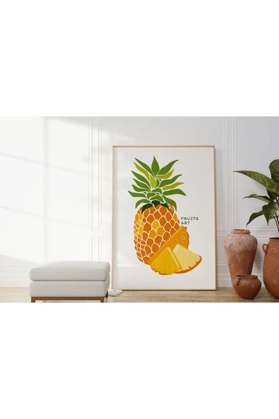 Pegziz Tropikal Ananas Meyvesi Sanatsal Poster 50x70 Cm ürün görseli 1