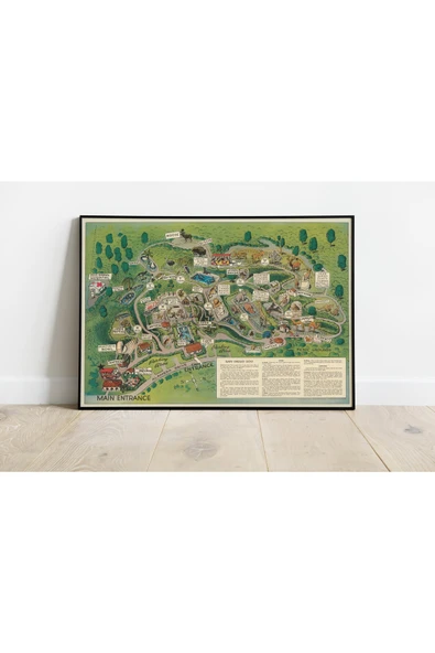 Pegziz San Diego Hayvanat Bahçesi 1948 Haritası Sanatsal Duvar Dekorasyon Poster 60x90cm. ürün görseli 1