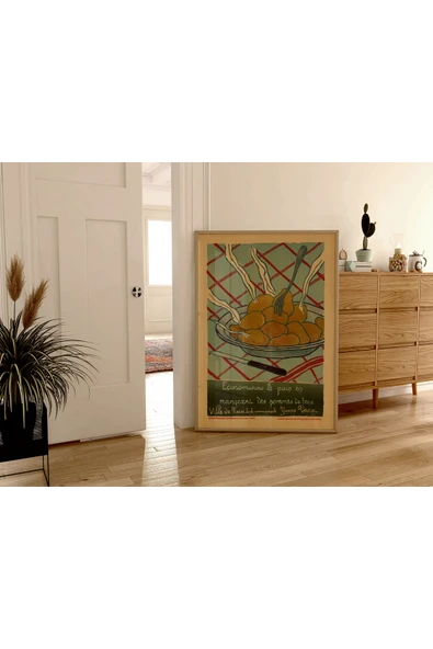 Pegziz Patates Vintage Reklam Afişi Dekoratif Sanatsal Poster 50x70cm. ürün görseli 1