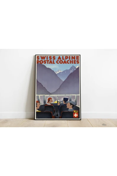 Pegziz Isviçre Vintage Sanatsal Poster 50x70cm. ürün görseli 1
