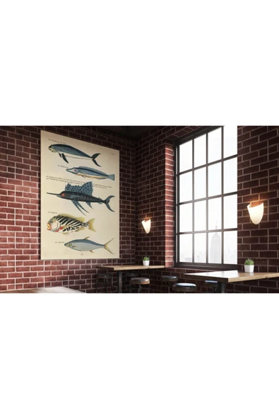 Pegziz Balıklar Sanatsal Duvar Dekorasyon Poster 60x90cm. ürün görseli 1