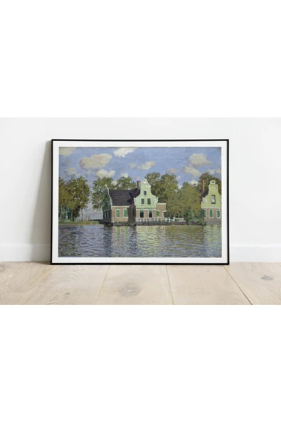 Pegziz Claude Monet 'houses River Zaan' Dekoratif Sanatsal Poster ürün görseli 1