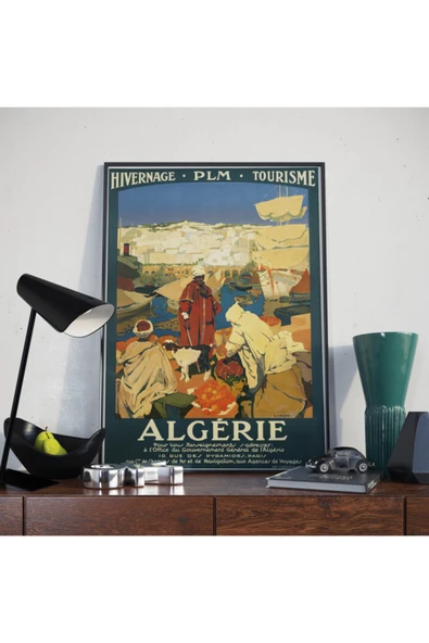 Pegziz Cezayir Vintage Sanatsal Poster 60x90cm. ürün görseli 1