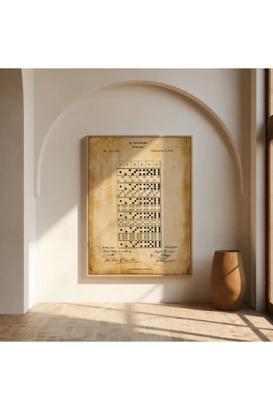 Pegziz Dekoratif Sanatsal Domino Oyunu Patent Posteri 50x70cm. ürün görseli 1