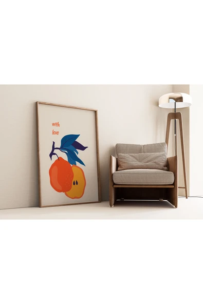 Pegziz Sanatsal Meyve Duvar Dekor Posteri 60x90cm. ürün görseli 1