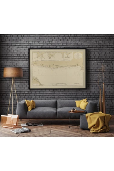Pegziz Maskat Ve Karaçi Eski Haritası Sanatsal Duvar Dekorasyon Poster 60x90cm. ürün görseli 1