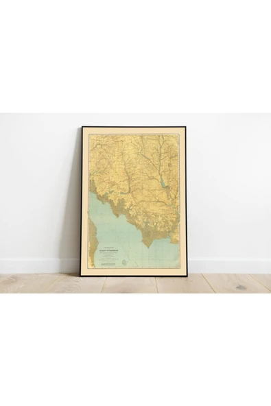 Pegziz Delaware Bay 1888 Haritası Sanatsal Duvar Dekorasyon Poster 60x90cm. ürün görseli 1
