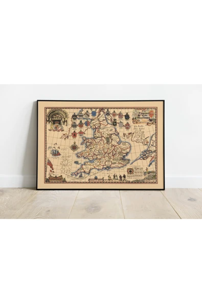 Pegziz Ingiltere Ve Hollanda 1936 Haritası Sanatsal Duvar Dekorasyon Poster 60x90cm. ürün görseli 1