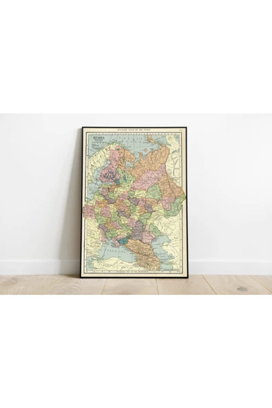 Pegziz Rusya Haritası Sanatsal Duvar Dekorasyon Poster 60x90cm. ürün görseli 1