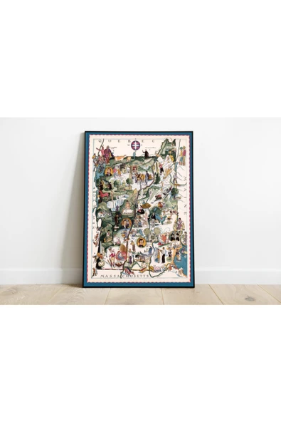 Pegziz Vermont New Hampshire 1932 Haritası Sanatsal Duvar Dekorasyon Poster 60x90cm. ürün görseli 1