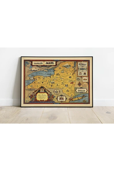 Pegziz New York 1937 Haritası Sanatsal Duvar Dekorasyon Poster 60x90cm. ürün görseli 1