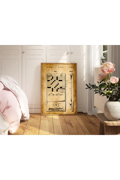 Pegziz Dekoratif Sanatsal Çapraz Bulmaca Patent Posteri 60x90cm. ürün görseli 1