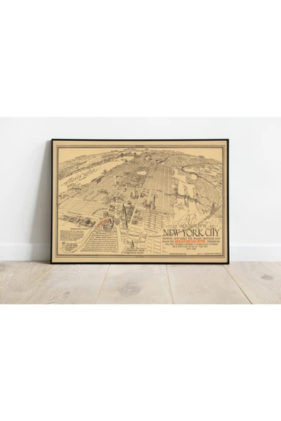 Pegziz New York 1931 Haritası Sanatsal Duvar Dekorasyon Poster 60x90cm. ürün görseli 1