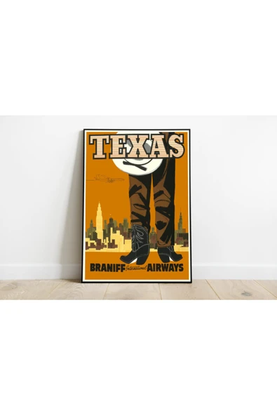 Pegziz Texas Vintage Sanatsal Poster 50x70cm. ürün görseli 1
