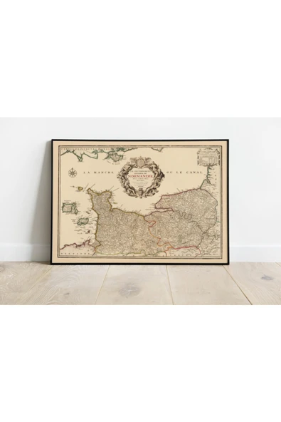 Pegziz Fransa Normandiya 1771 Haritası Sanatsal Duvar Dekorasyon Poster 60x90cm. ürün görseli 1