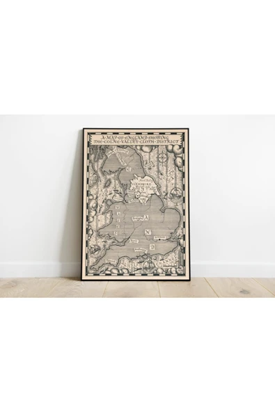 Pegziz Ingiltere 1947 Haritası Sanatsal Duvar Dekorasyon Poster 60x90cm. ürün görseli 1