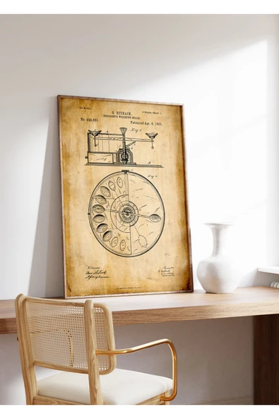 Pegziz Dekoratif Sanatsal Ilaç Tartı Patent Posteri 60x90cm. ürün görseli 1