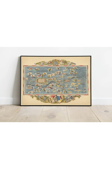 Pegziz Kansas 1947 Haritası Sanatsal Duvar Dekorasyon Poster 60x90cm. ürün görseli 1