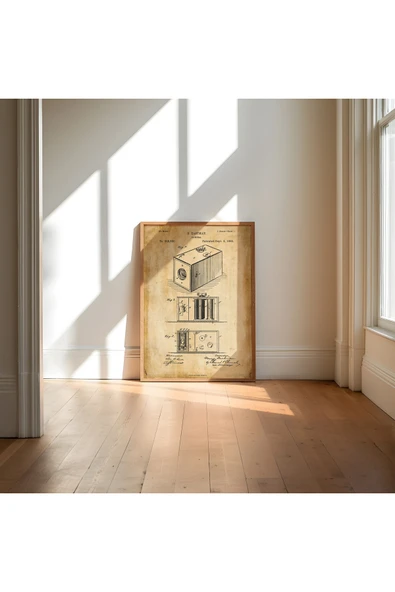 Pegziz Dekoratif Sanatsal Kamera Patent Posteri 50x70cm. ürün görseli 1