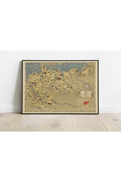 Pegziz Almanya Haritası Sanatsal Duvar Dekorasyon Poster 60x90cm. ürün görseli 1