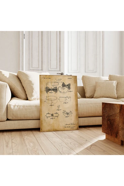Pegziz Dekoratif Sanatsal Papyon Patent Posteri 60x90cm. ürün görseli 1