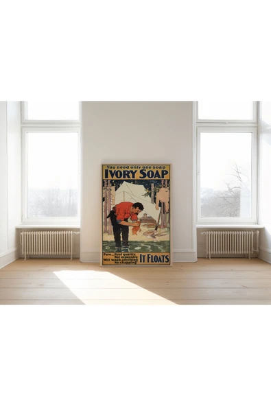 Pegziz Dekoratif Vintage Sabun Reklam Afişi Poster 60x90cm. ürün görseli 1
