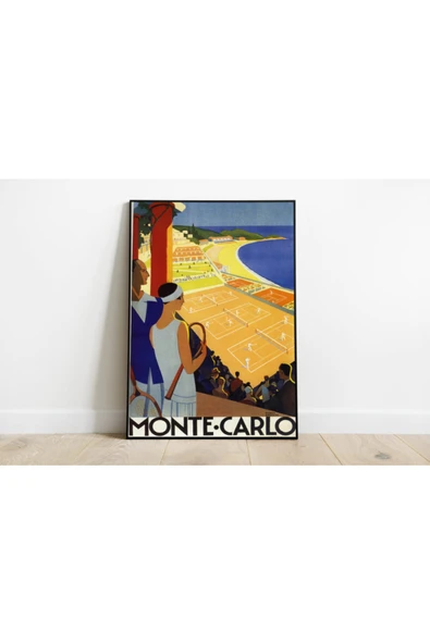 Pegziz Monaco Vintage Sanatsal Poster 50x70cm. ürün görseli 1