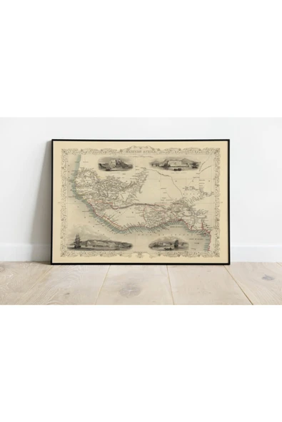Pegziz Batı Afrika 1851 Haritası Sanatsal Duvar Dekorasyon Poster 60x90cm. ürün görseli 1