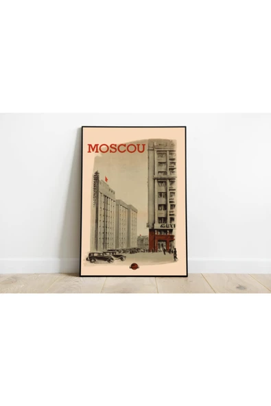 Pegziz Moskova Vintage Sanatsal Poster 60x90cm. ürün görseli 1