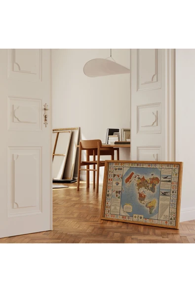 Pegziz Dünya Uçuş Ve Havacılık Bilgi Haritası Posteri 60x90cm. ürün görseli 1