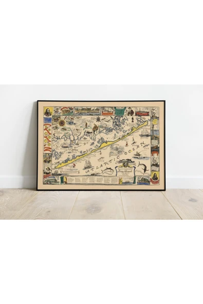 Pegziz New Jersey 1940 Haritası Sanatsal Duvar Dekorasyon Poster 60x90cm. ürün görseli 1