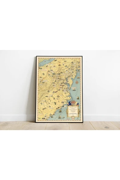 Pegziz George Washington'ın Hayatı Haritası Sanatsal Duvar Dekorasyon Poster 60x90cm. ürün görseli 1