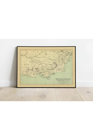 Pegziz Avustralya 1853 Haritası Sanatsal Duvar Dekorasyon Poster 60x90cm. ürün görseli 1