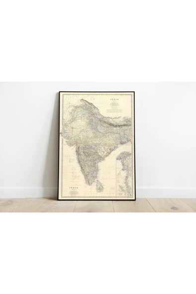 Pegziz Hindistan 1861 Haritası Sanatsal Duvar Dekorasyon Poster 60x90cm. ürün görseli 1