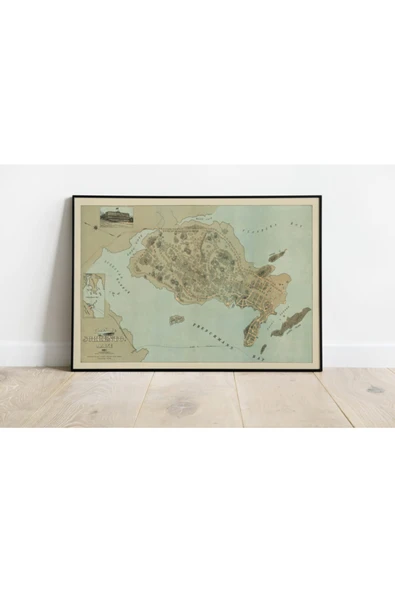 Pegziz Sorrento, Maine 1887 Şehir Panı Haritası Sanatsal Duvar Dekorasyon Poster 60x90cm. ürün görseli 1