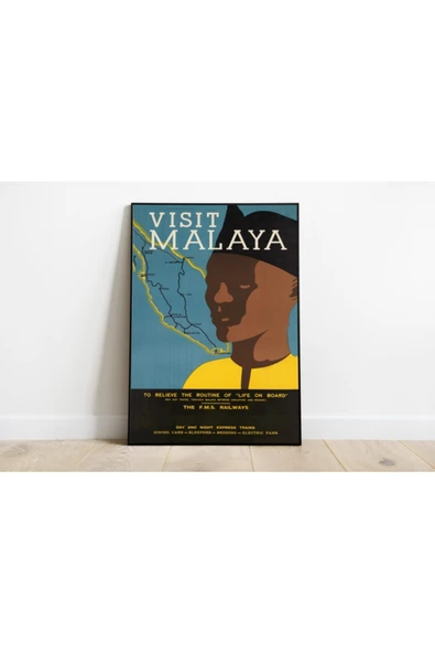 Pegziz Malezya Vintage Sanatsal Poster 50x70cm. ürün görseli 1