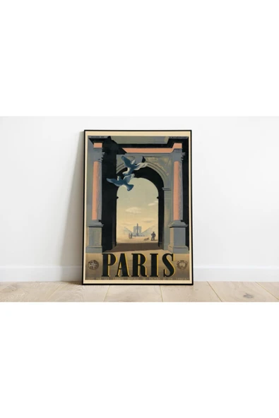 Pegziz Paris Vintage Sanatsal Poster 60x90cm. ürün görseli 1