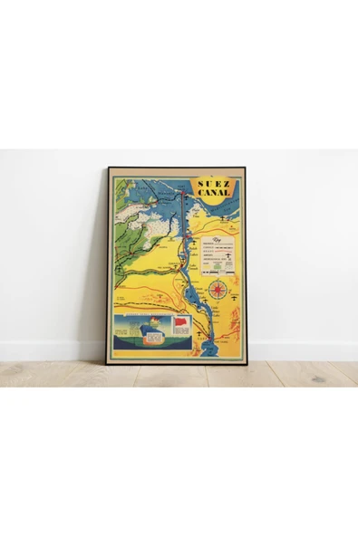 Pegziz Süveyş Kanalı Vintage Sanatsal Poster 60x90cm. ürün görseli 1