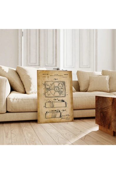Pegziz Dekoratif Sanatsal Pikap Patent Posteri 50x70cm. ürün görseli 1