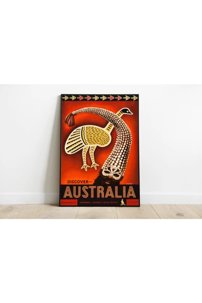 Pegziz Avustralya Vintage Sanatsal Poster 40x50cm. ürün görseli 1