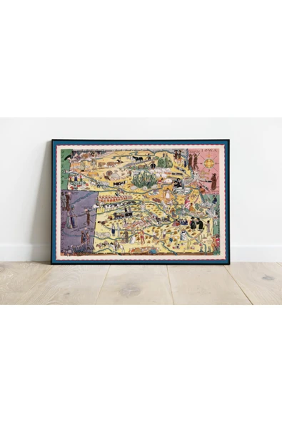 Pegziz Kansas Ve Nebraska 1932 Haritası Sanatsal Duvar Dekorasyon Poster 60x90cm. ürün görseli 1