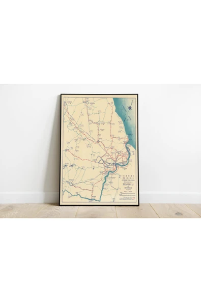 Pegziz Şangay 1936 Şehir Planı Haritası Sanatsal Duvar Dekorasyon Poster 60x90cm. ürün görseli 1