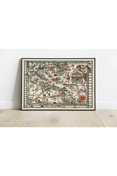 Pegziz Wyoming 1947 Haritası Sanatsal Duvar Dekorasyon Poster 60x90cm. ürün görseli 1