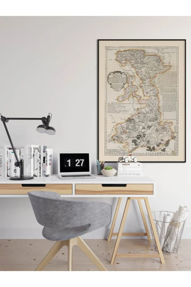 Pegziz Ispanya Palencia 1782 Şehir Planı Haritası Sanatsal Duvar Dekorasyon Poster 60x90cm. ürün görseli 1