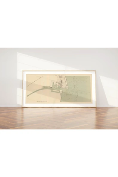 Pegziz Mısır Port Said Tarihi Harita Sanatsal Duvar Dekorasyon Poster 40x100cm. ürün görseli 1