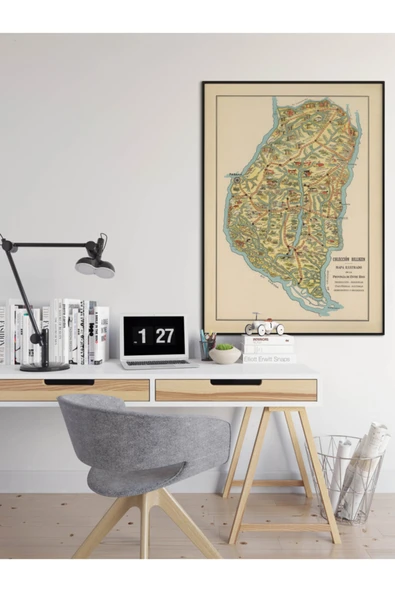 Pegziz Arjantin Rios 1933 Şehir Planı Haritası Sanatsal Duvar Dekorasyon Poster 60x90cm. ürün görseli 1